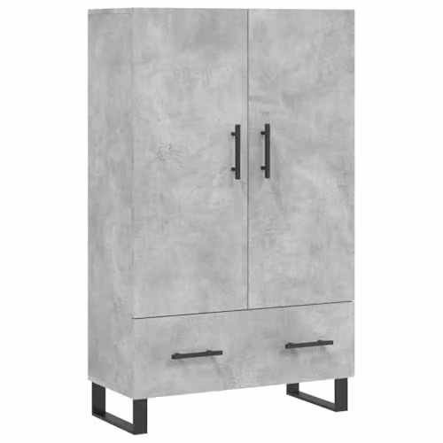 vidaXL Modern Highboard in Grey with Hinged Doors and Internal Shelves, W/D/H: 69.5 x 31.0 x 115.0 cm