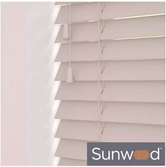 NewEdgeBlinds Wooden Venetian Blinds with Cord in Heather Oak, Width: 105 cm