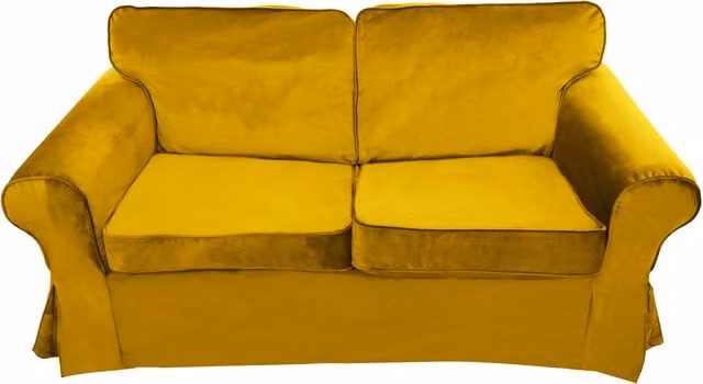 IKEA Ektorp Velvet Sofa Cover in Yellow, Stain Resistant, Width: 179 cm