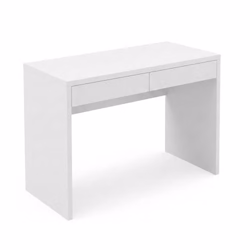 Shefa Line Vikko White Computer Desk with Drawers, W: 100 cm, D: 59 cm, H: 75.5 cm