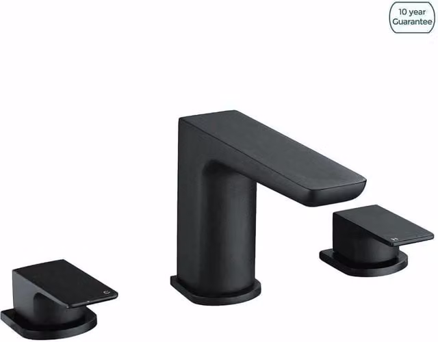 Nes Home Designer Matt Black Bath Filler Basin Mixer Tap with Single Lever Control