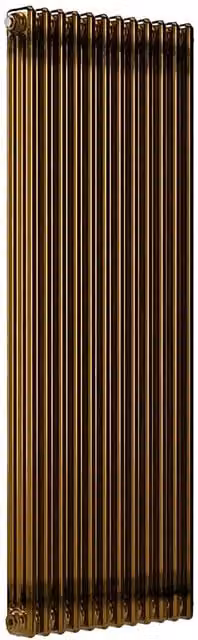 Lux Heat Vertical Column Radiator in Gold and Brown, H: 150 cm, W: 56 cm