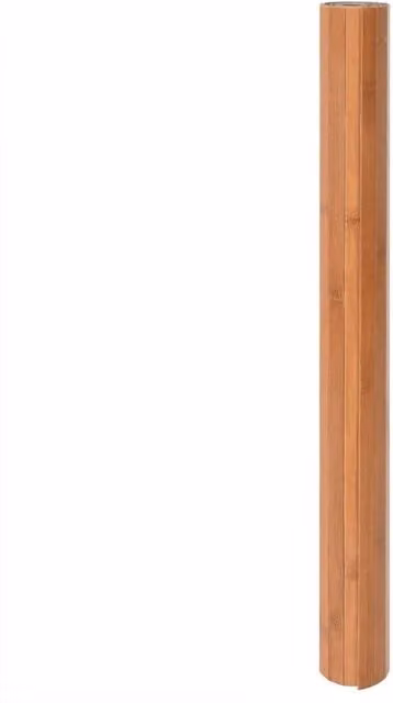Berkfield Home Rectangular Nature Rug in Brown, Bamboo and Polypropylene, W: 80 cm, L: 200 cm