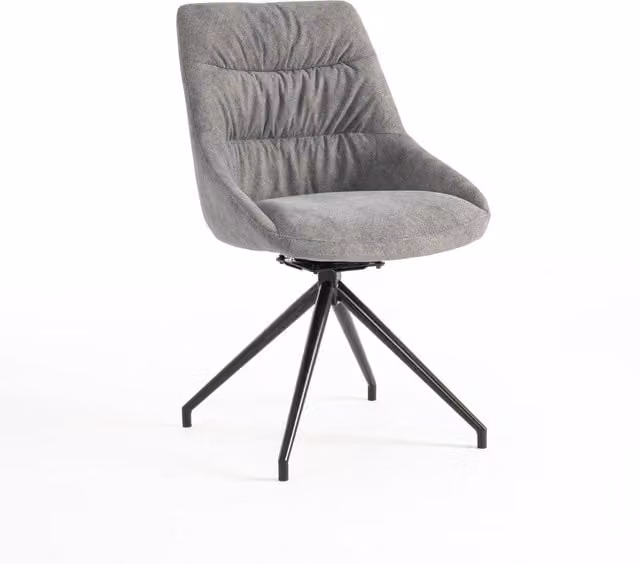 More4Homes Set of 8 Eva Modern Grey Velvet Swivel Dining Chairs