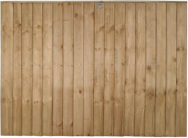 Forest Garden Pressure Treated Brown Vertical Board Wood Fence Panel Pack of 4
