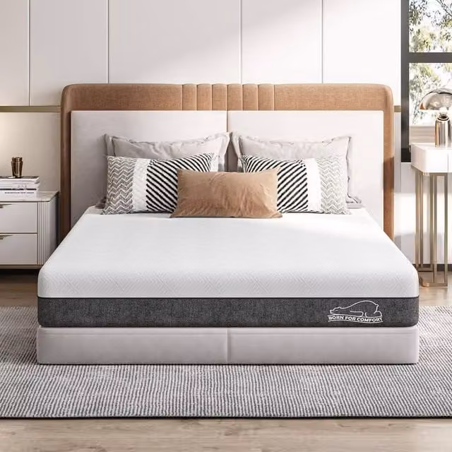 Gartistgo Dual-Layer Memory Foam Mattress with Breathable Gel Top in Grey, Size: Small Double, Height: 25 cm, W/D/H: 120 x 200 x 25 cm