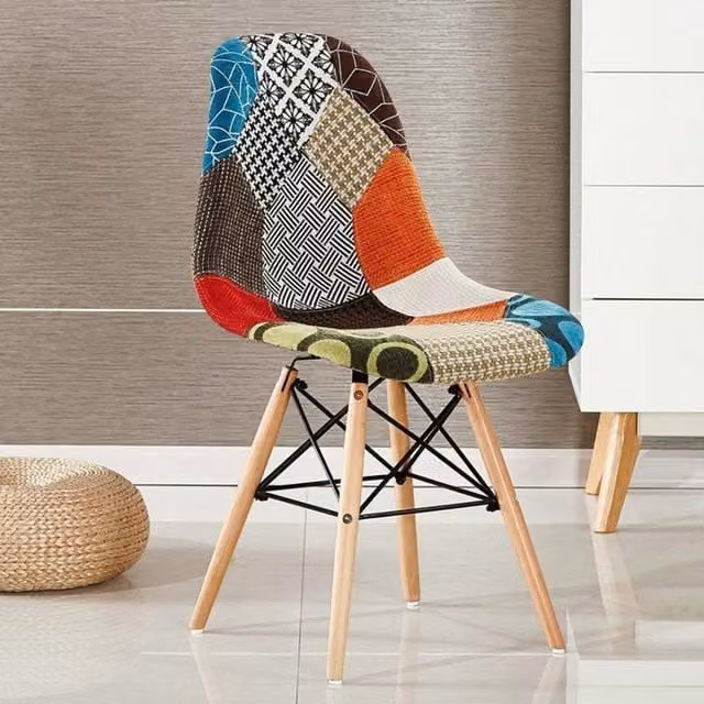 Life Interiors Set of 6 Moda Patchwork Fabric Dining Chairs in Multicolour