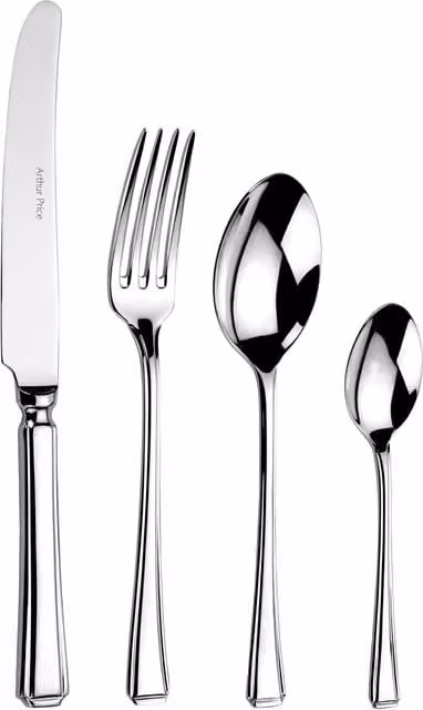 Arthur Price Harley Polished Stainless Steel 24 Piece 6 Person Cutlery Set in Silver with Case