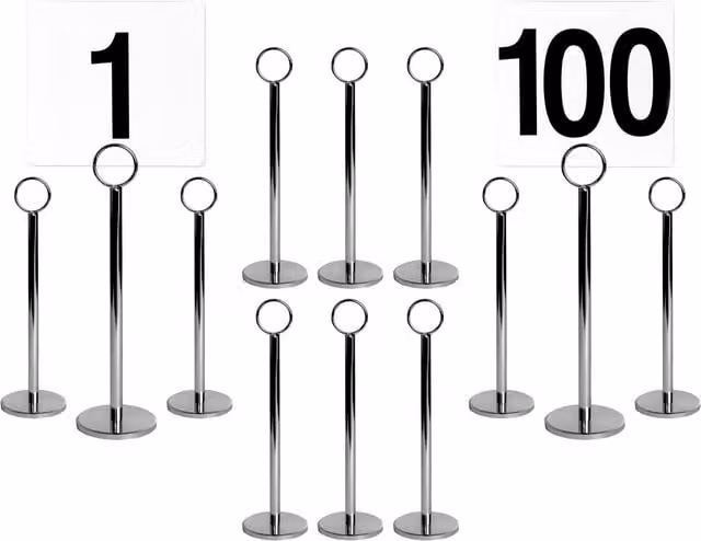 Argon Tableware Silver Table Numbers with 20cm Holders, Pack of 100