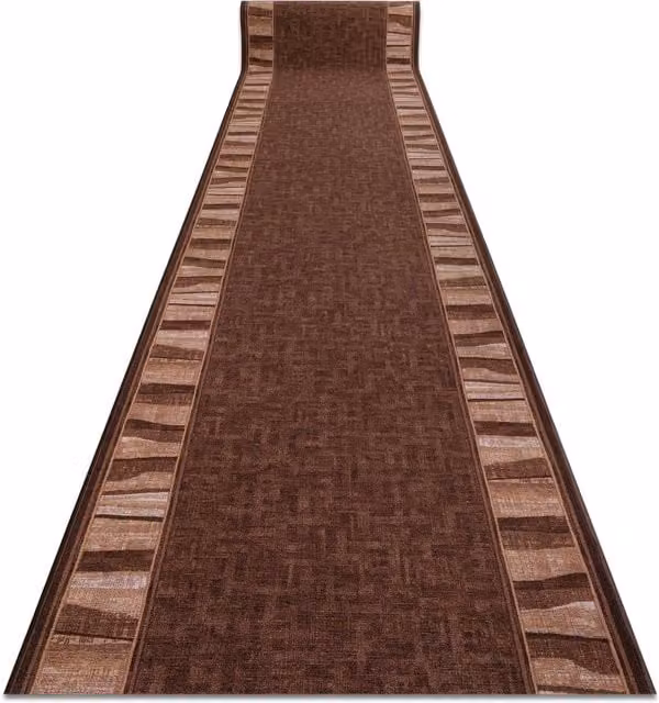 RugsX Linea Anti-Slip Runner in Brown, W/D/H: 67 x 340 cm