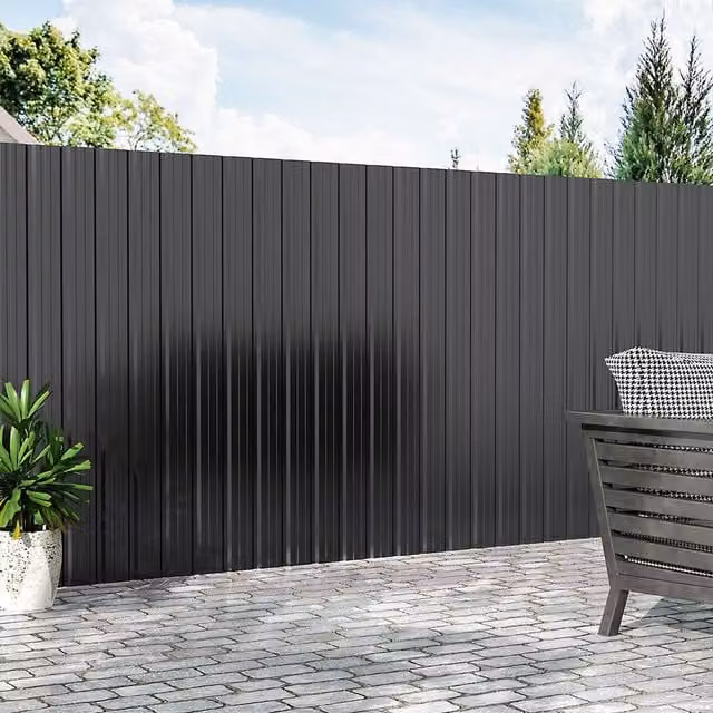 Breeins Steel Corrugated Metal Panel Set in Black