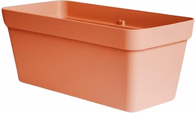 Ivyline Cleo Rectangle Flower Box Planter in Terracotta with Wheels, Diameter: 60 cm