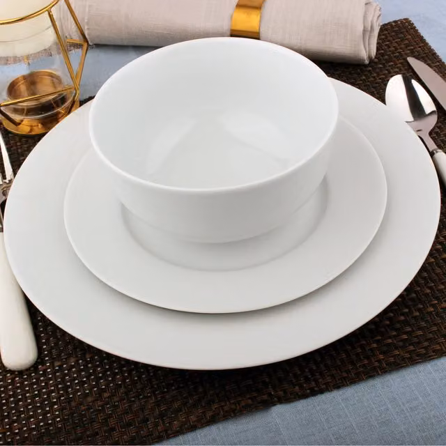 Glim & Glam 18 Piece White Porcelain Dinner Service Set