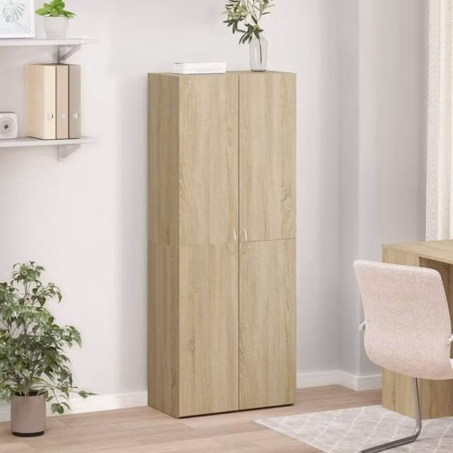 Berkfield Home Sonoma Oak File Cabinet in Beige, W/D/H: 60 x 32 x 153 cm