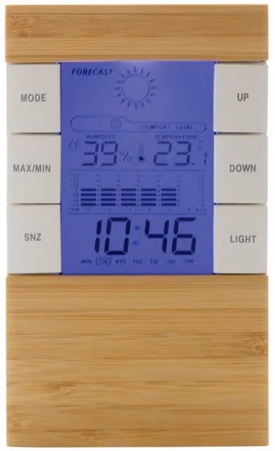 XD Design Utah Bamboo Digital Tabletop Desk Clock in Brown