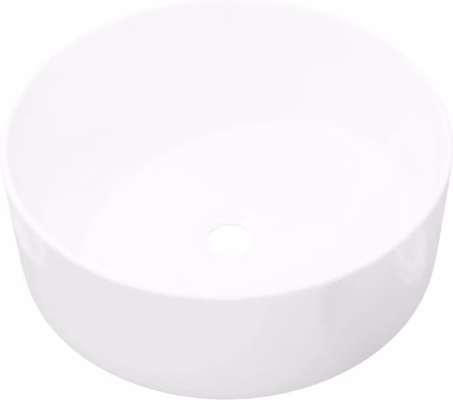 Berkfield Home Round Ceramic Basin in White, W/D/H: 40 x 15 x 15 cm
