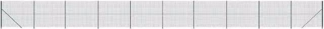 Berkfield Home PVC Coated Steel Wire Mesh Fence with Flange, Green, H: 140 cm, L: 25 m