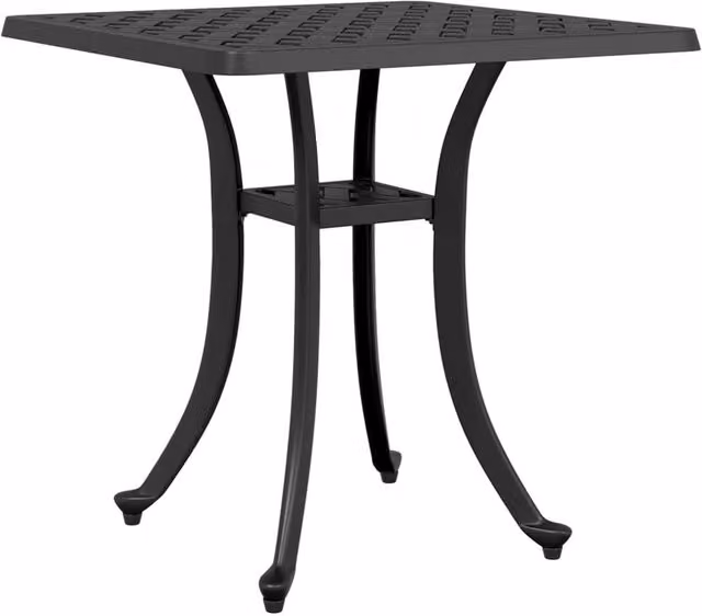 Berkfield Home Modern Square Garden Table in Black Powder Coated Aluminium, W/D/H: 53 x 53 x 53 cm