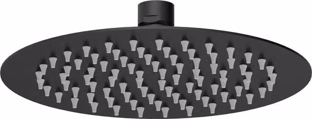 Balterley Round Rainfall Shower Head in Matt Black, W/D/H: 20 x 20 x 5.6 cm