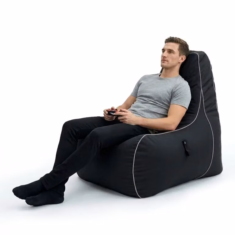 GameOver Store Purifying Code Water Resistant Gaming Bean Bag Chair for Adults in Black
