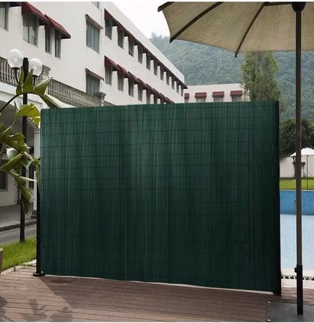 Living and Home Green PVC Outdoor Privacy Decorative Mat, W: 300 cm, H: 200 cm