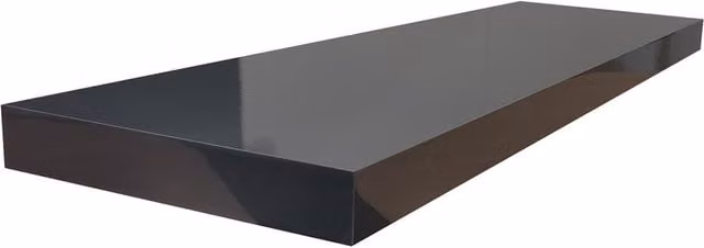 Roseley High Gloss Floating Wall Mounted Shelves, Black, Width: 110 cm