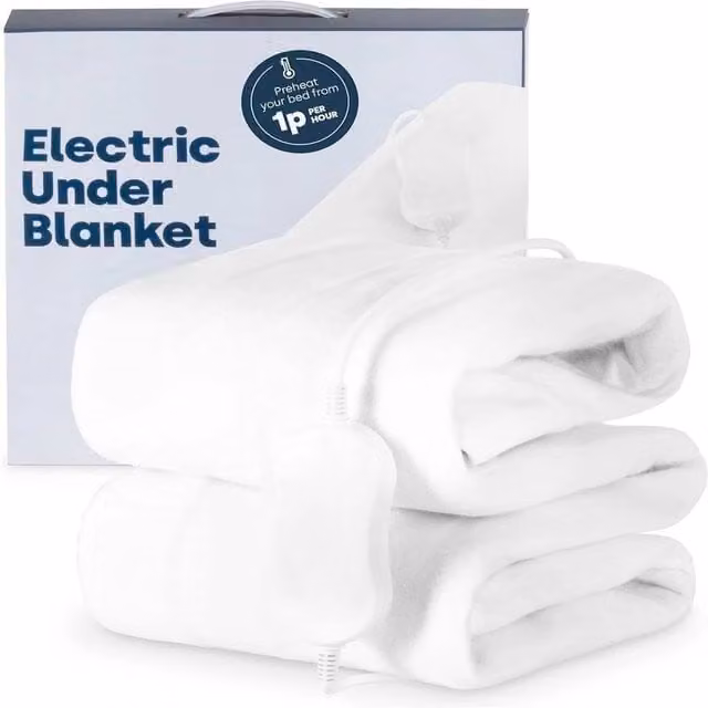 Kelvenix Electric Under Blanket in White, King Size, 180 x 200 cm