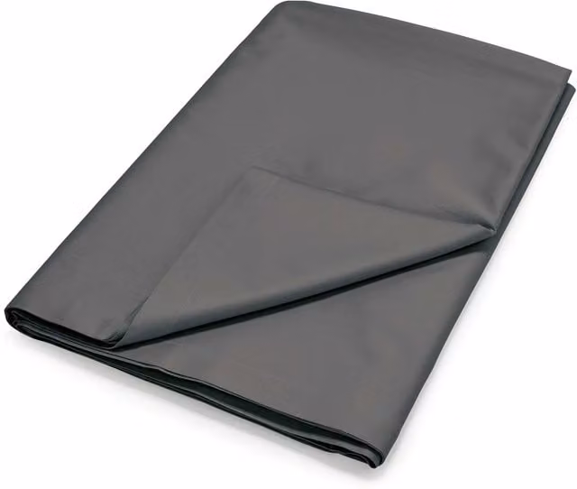 Bedeck 500 Thread Count Plain Dye Super Kingsize Flat Sheet, Grey, W: 200 cm x L: 200 cm