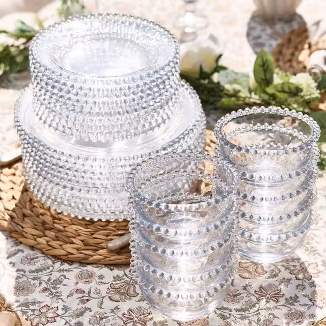 Dibor Bella Perle 30 Piece Glassware Dinner Set in Clear
