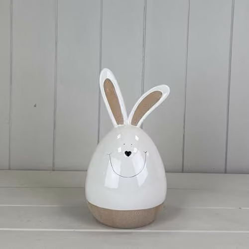 Gift Company White Ceramic Easter Rabbit Tabletop Decoration, Height: 22.5 cm