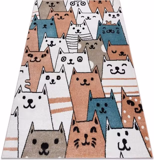 RugsX Fun Animal Print Childrens Rug in Pink and Multicolour, W: 180 cm, D: 270 cm