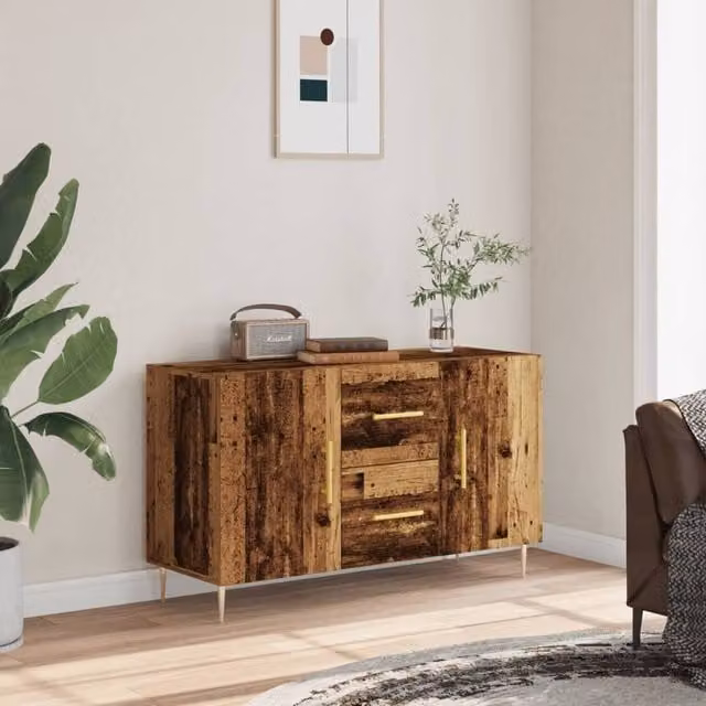 Berkfield Home Old Wood Sideboard in Brown, W/D/H: 100 x 36 x 60 cm