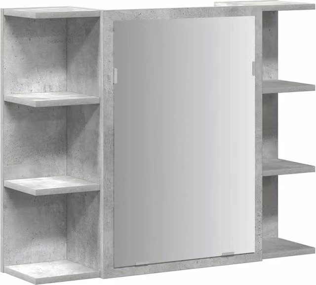 Berkfield Home Modern Bathroom Mirror Cabinet in Concrete Grey, W/D/H: 80 x 20.5 x 64 cm