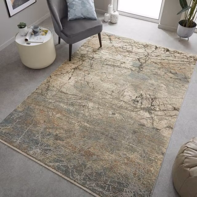 The Rug Shop UK Brown and Multicolour Modern Kilim Abstract Area Rug, W/D: 120 x 180 cm