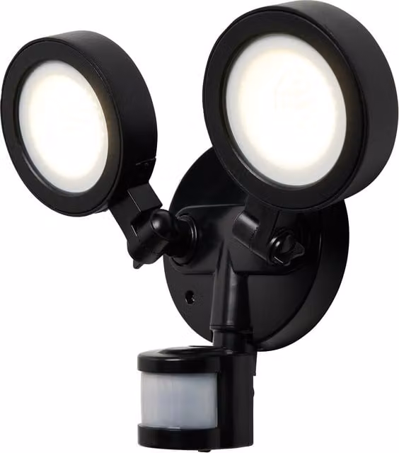 Arneb Black Adjustable LED Outdoor Flood Light with PIR Motion Sensor
