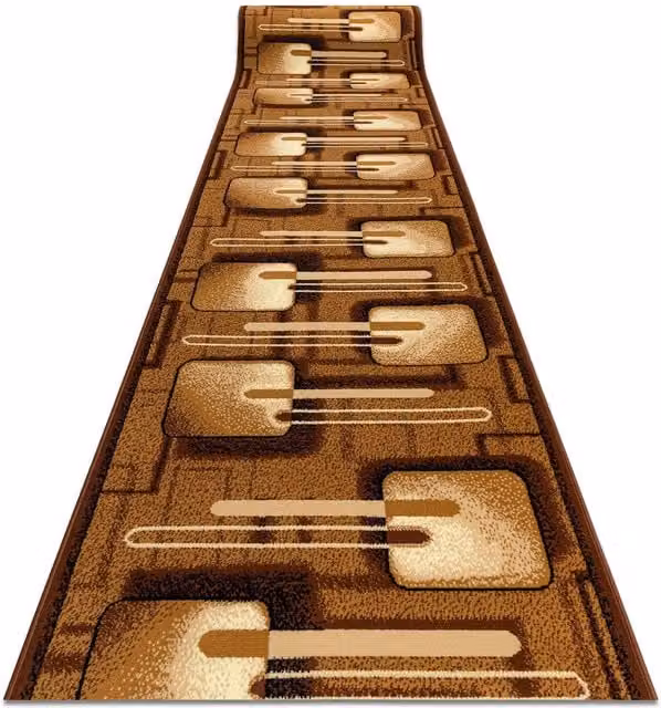 RugsX Bcf Malina Abstract Runner in Brown, W: 100 cm, L: 410 cm