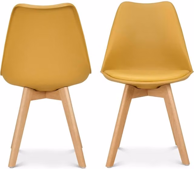 Bravich LTD Rocco Tulip Dining Chair in Mustard, Set of 4