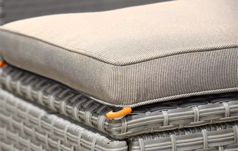 MINT Essentials Barcelona Lounge Set Replacement Cushions and Covers in Beige Rectangular Olefin Plain Fabric