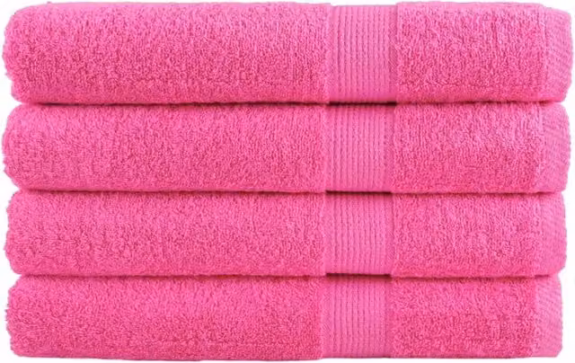 Berkfield Home SOLUND Premium Cotton Terry Sauna Towels, Pink, 4 Pack, W: 80 cm, L: 200 cm, 600 gsm