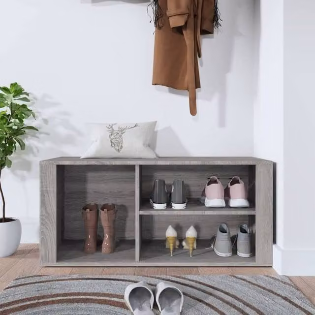Berkfield Home Grey Sonoma Shoe Cabinet W/D/H: 100 x 35 x 45 cm