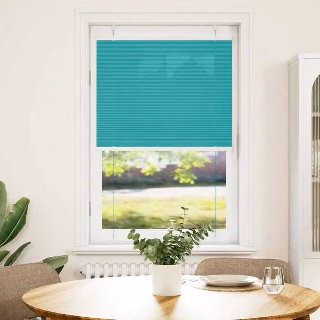 Berkfield Home Single Pleat Petrol Green Polyester Blind, W: 80 cm, H: 150 cm