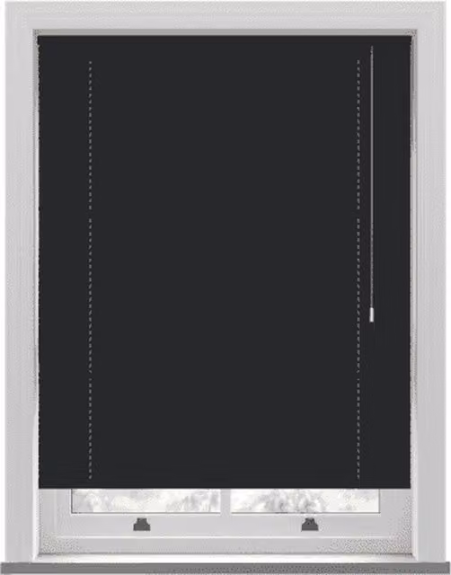 NewEdgeBlinds Black PVC Venetian Blind with 25mm Slats, W: 152 cm