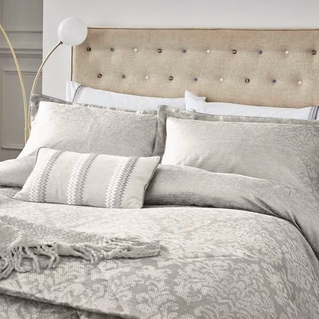1951 Lavana Double Duvet Cover and Pillowcase Set in Beige Linen Blend, W: 140 cm, L: 200 cm