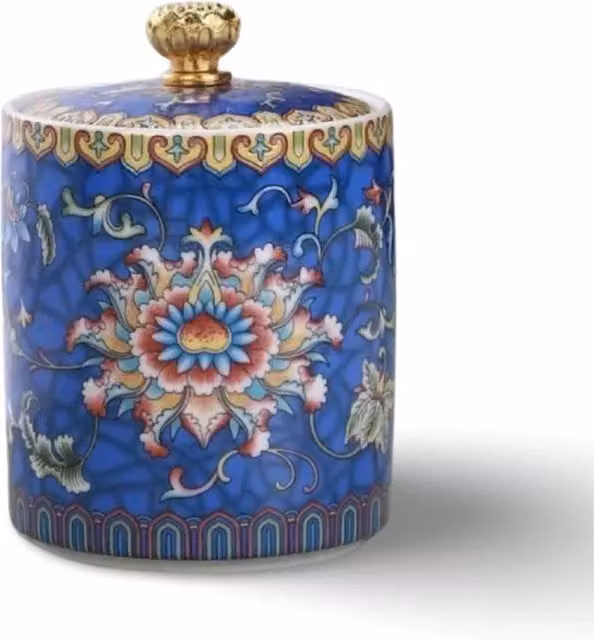 Candle Up Tranquil Deep Blue Small Soy Wax Tabletop Candle in Ceramic
