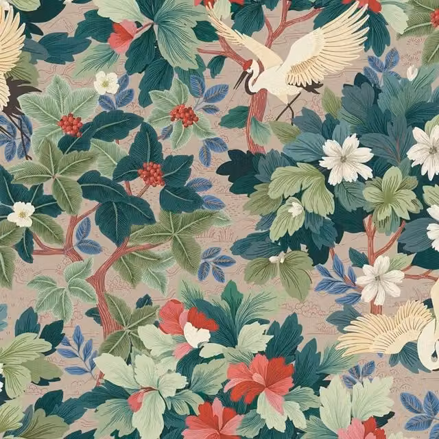 A.S. Création Pint Walls III Crane Textured Wallpaper in Green and Multicolour
