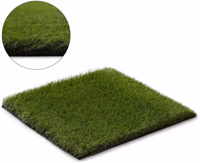 RugsX Forestland Artificial Grass Rug in Green, W/D/H: 100 x 100 x 1 cm