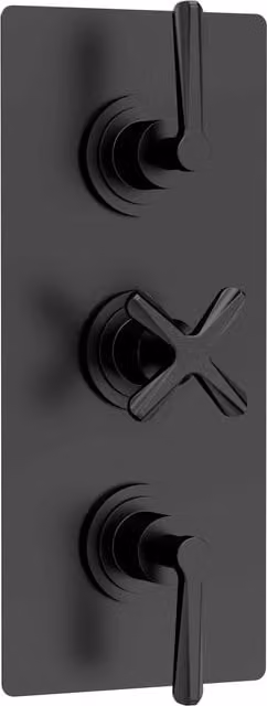 Balterley Triple Concealed Thermostatic Shower Valve with 2 Outlets in Matt Black