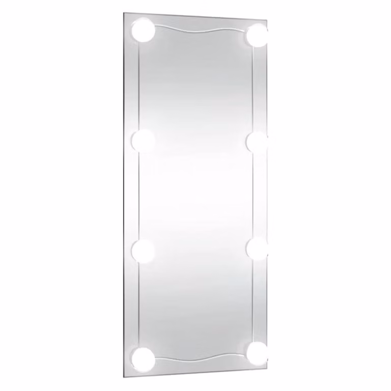 Berkfield Home Rectangular Glass Wall Mirror with LED Lights, Silver, W: 40 cm, H: 80 cm