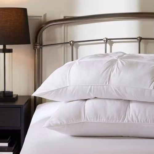Vision Linens Pack of 2 White Pleated Polyester Pillows, W: 50 cm, L: 75 cm