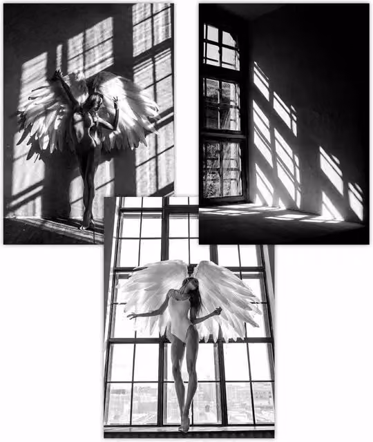 ARTZE Set of 3 Black and White Scandinavian Fashion Photo Art Posters, W: 30 cm, H: 42 cm